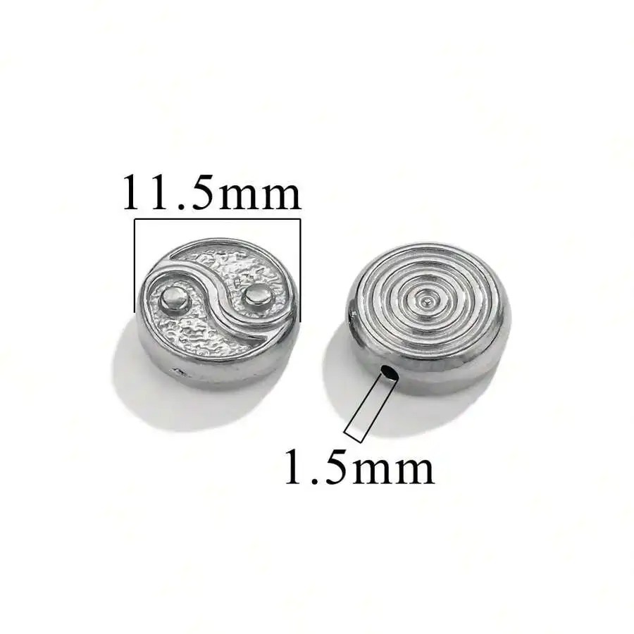 15 pcs/bag Stainless Steel Die-cast Large Hole Perforated Beads DIY Accessories