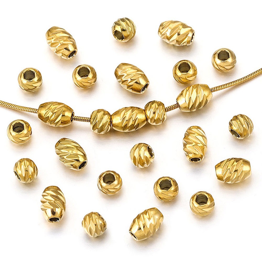 50 pcs/bag Stainless Steel Knife-Embossed Beads, Wheel Beads, DIY Accessories