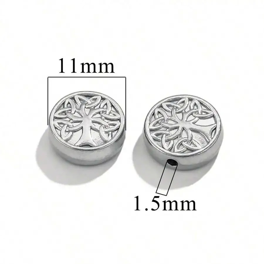 15 pcs/bag Stainless Steel Die-cast Large Hole Perforated Beads DIY Accessories