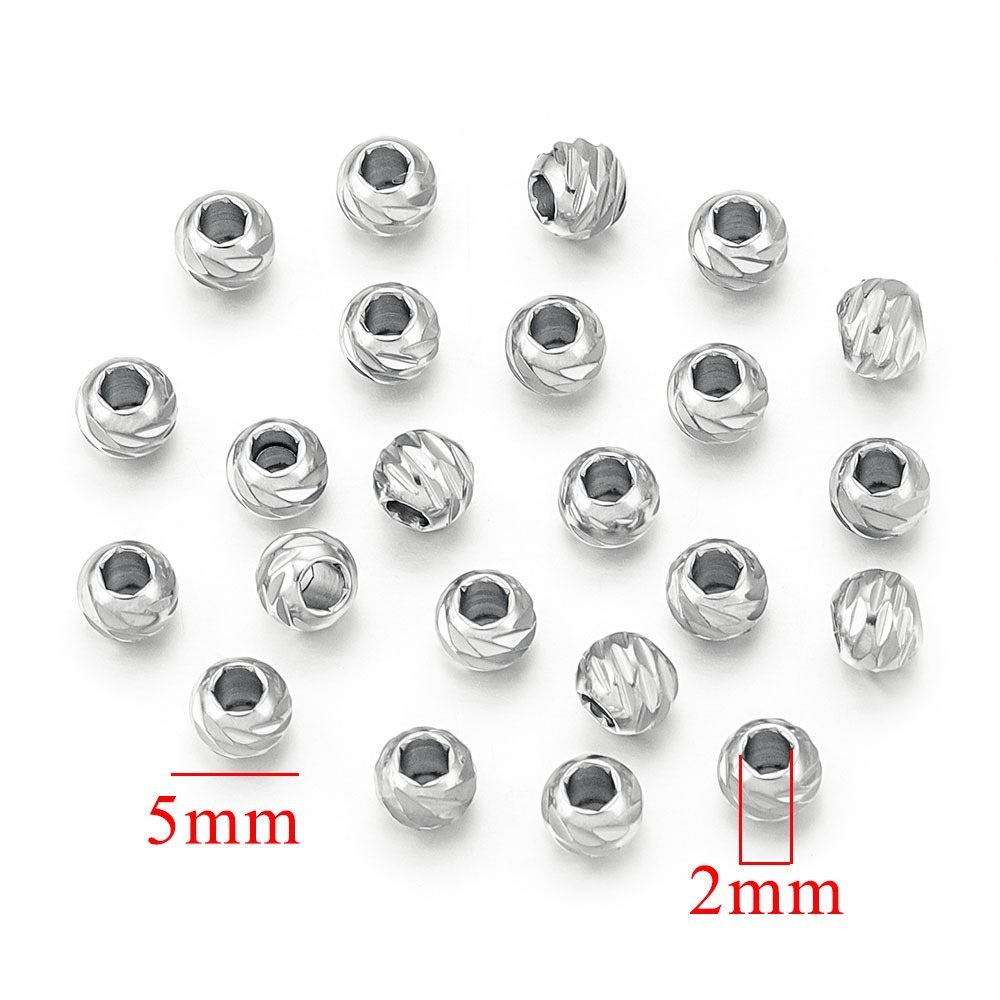 50 pcs/bag Stainless Steel Knife-Embossed Beads, Wheel Beads, DIY Accessories