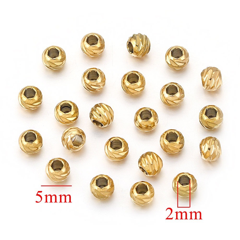 50 pcs/bag Stainless Steel Knife-Embossed Beads, Wheel Beads, DIY Accessories