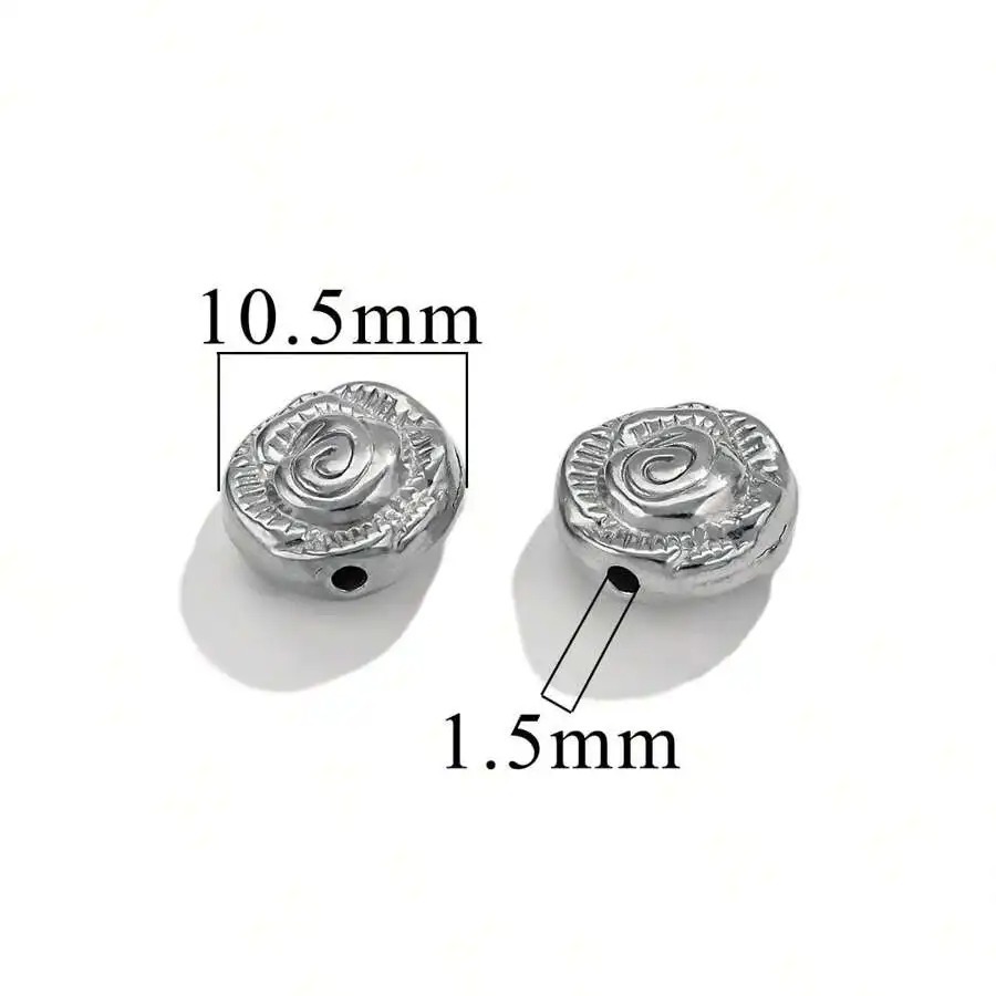 15 pcs/bag Stainless Steel Die-cast Large Hole Perforated Beads DIY Accessories