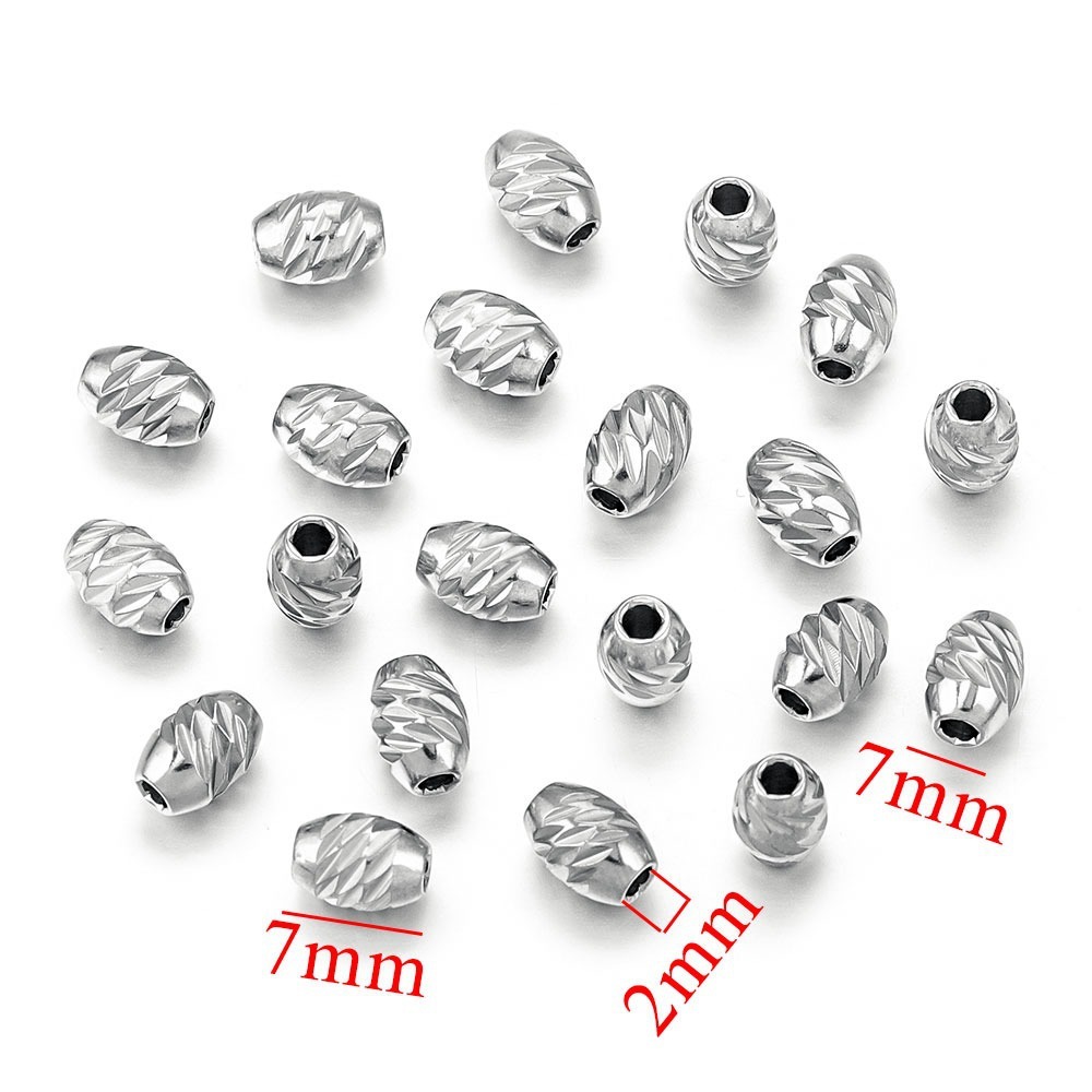 50 pcs/bag Stainless Steel Knife-Embossed Beads, Wheel Beads, DIY Accessories