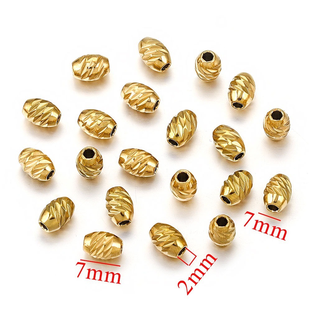 50 pcs/bag Stainless Steel Knife-Embossed Beads, Wheel Beads, DIY Accessories