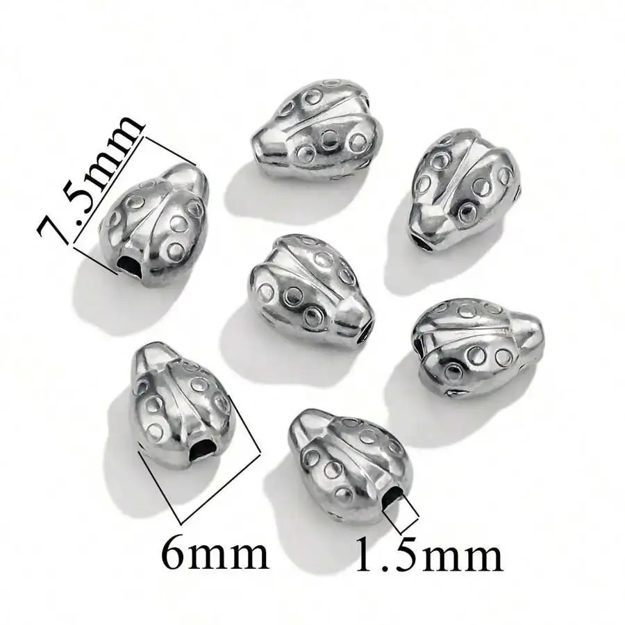 15 pcs/bag Stainless Steel Die-cast Large Hole Perforated Beads DIY Accessories