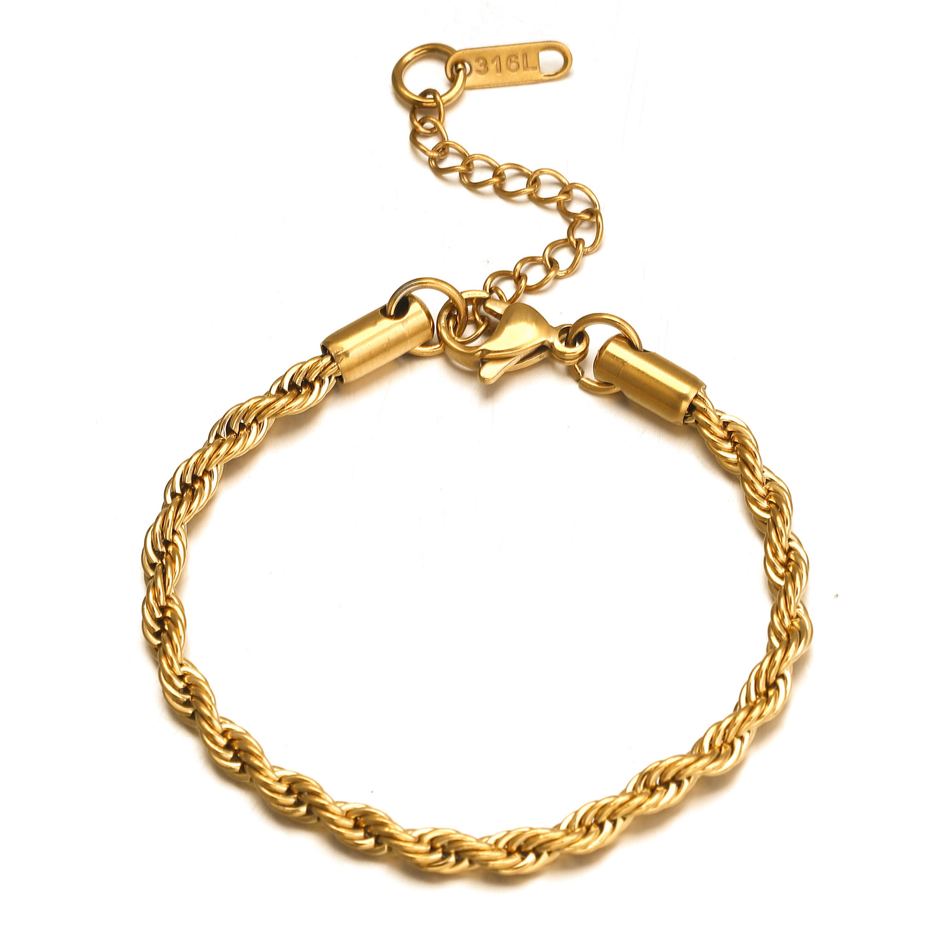10 pcs/bag Stainless Steel 16cm + 5cm Twist Bracelet DIY Accessory