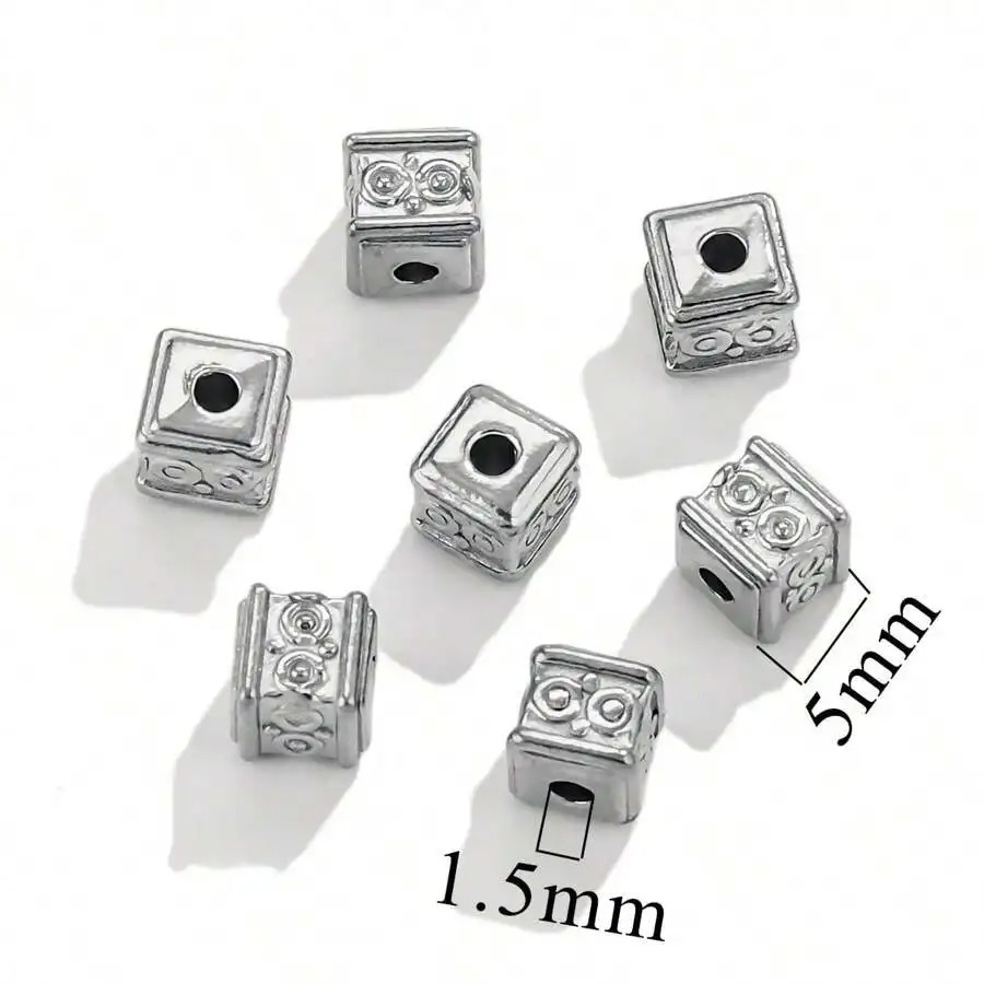 15 pcs/bag Stainless Steel Die-cast Large Hole Perforated Beads DIY Accessories