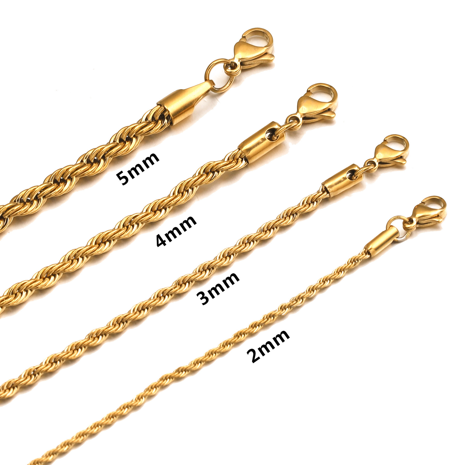 10 pcs/bag Stainless Steel 16cm + 5cm Twist Bracelet DIY Accessory