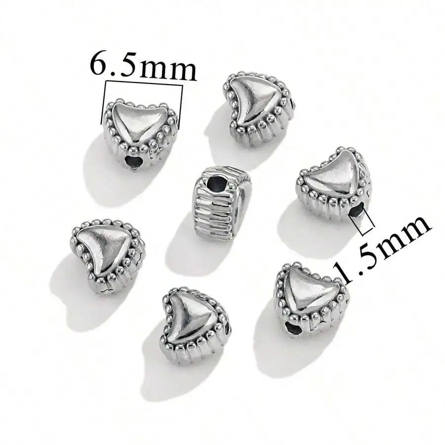 15 pcs/bag Stainless Steel Die-cast Large Hole Perforated Beads DIY Accessories