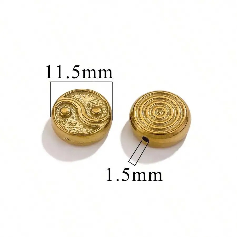 15 pcs/bag Stainless Steel Die-cast Large Hole Perforated Beads DIY Accessories