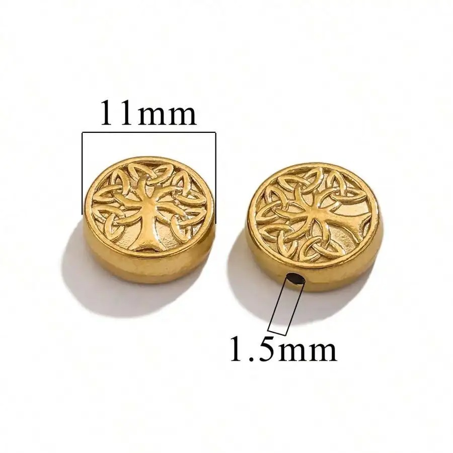 15 pcs/bag Stainless Steel Die-cast Large Hole Perforated Beads DIY Accessories