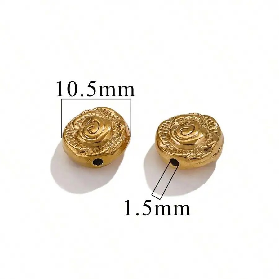 15 pcs/bag Stainless Steel Die-cast Large Hole Perforated Beads DIY Accessories