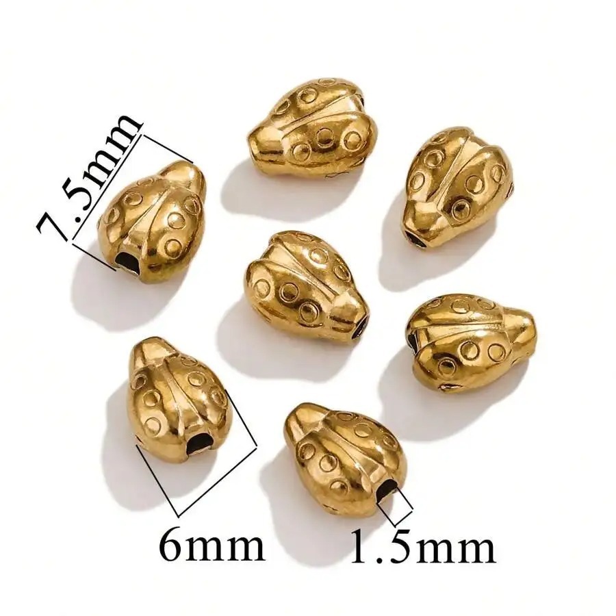 15 pcs/bag Stainless Steel Die-cast Large Hole Perforated Beads DIY Accessories