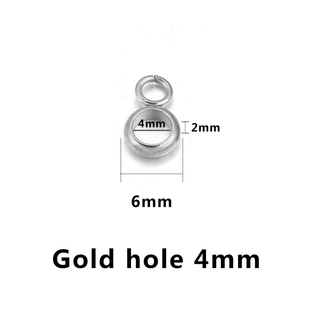 100 pcs/bag Stainless Steel Hole with Hanging Bead DIY Accessories
