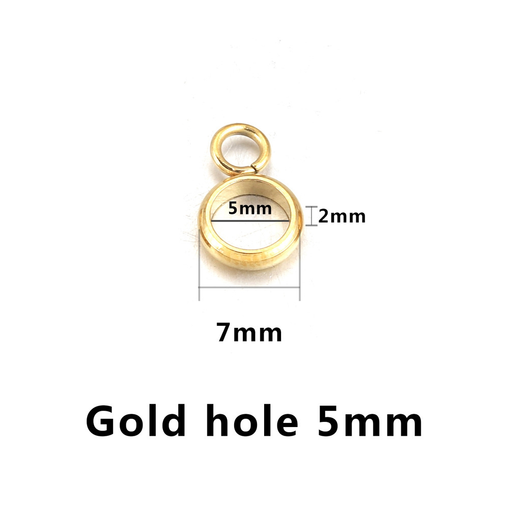 100 pcs/bag Stainless Steel Hole with Hanging Bead DIY Accessories