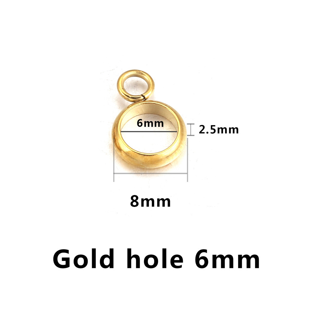 100 pcs/bag Stainless Steel Hole with Hanging Bead DIY Accessories