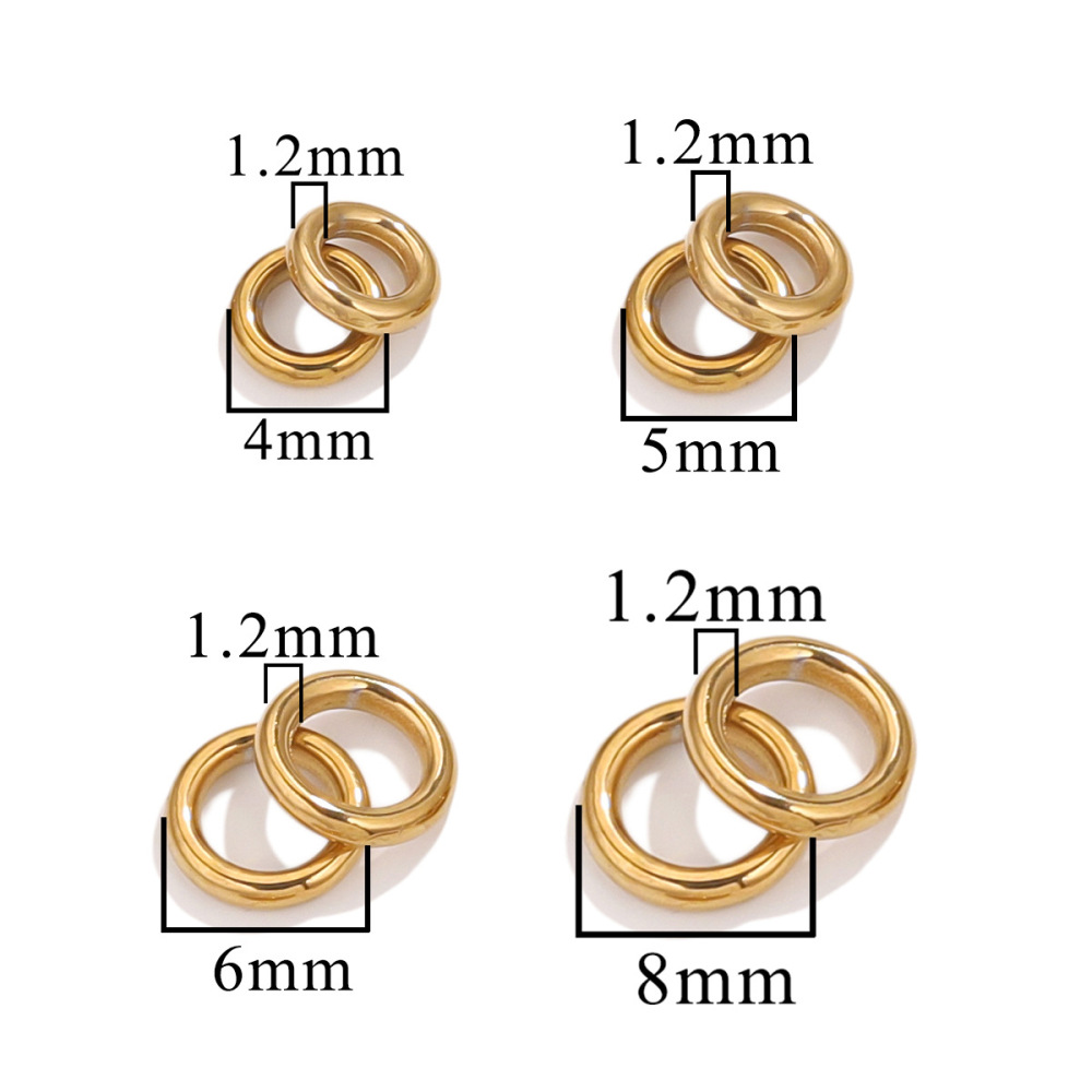 200 pcs/bag Stainless Steel Closed Rings in Various Sizes, DIY Accessories