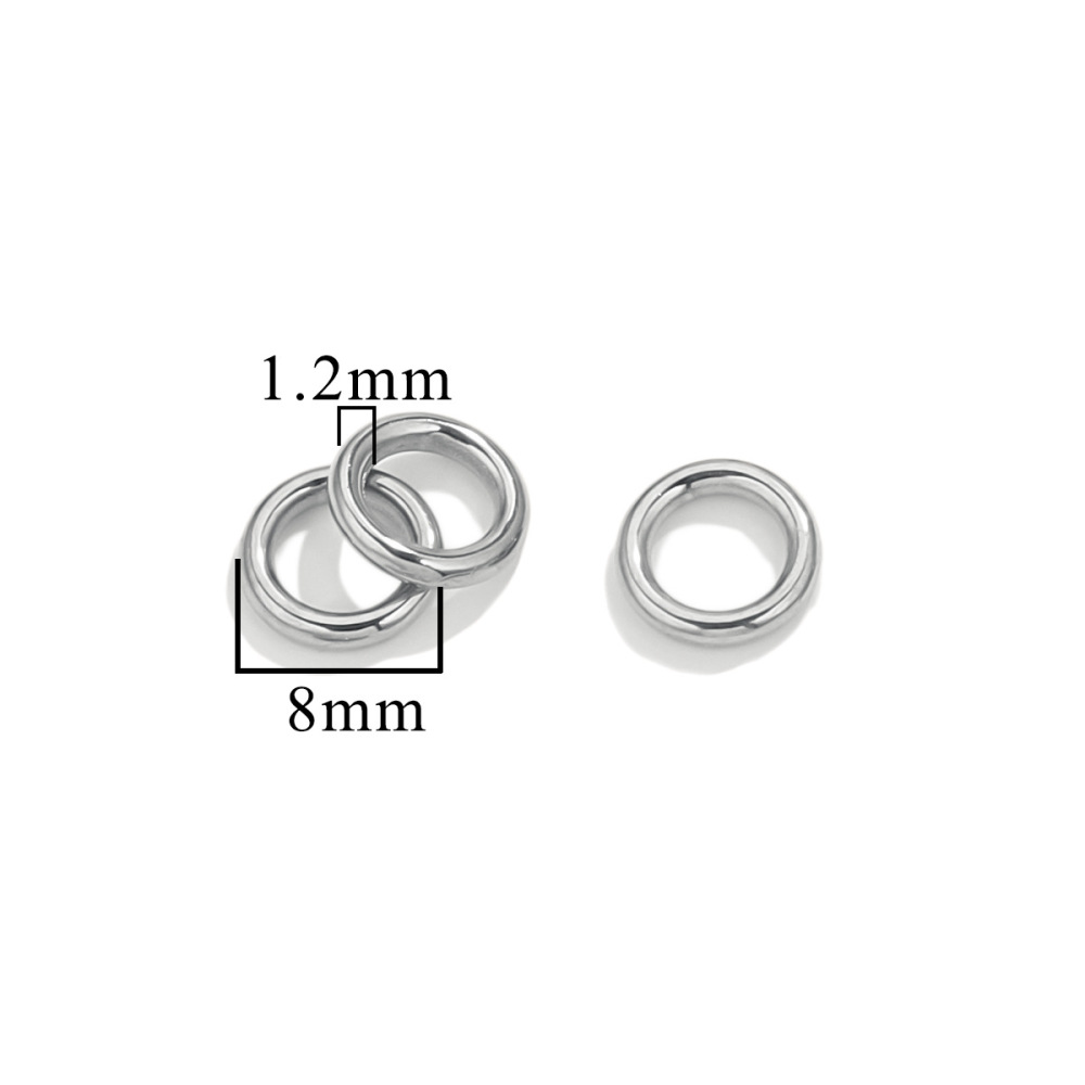 200 pcs/bag Stainless Steel Closed Rings in Various Sizes, DIY Accessories