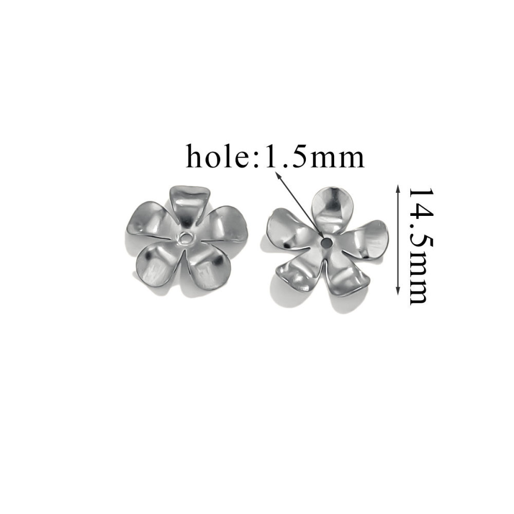 200 pcs/bag Stainless Steel Petal Bead Caps and Receptacle Beads DIY Accessories