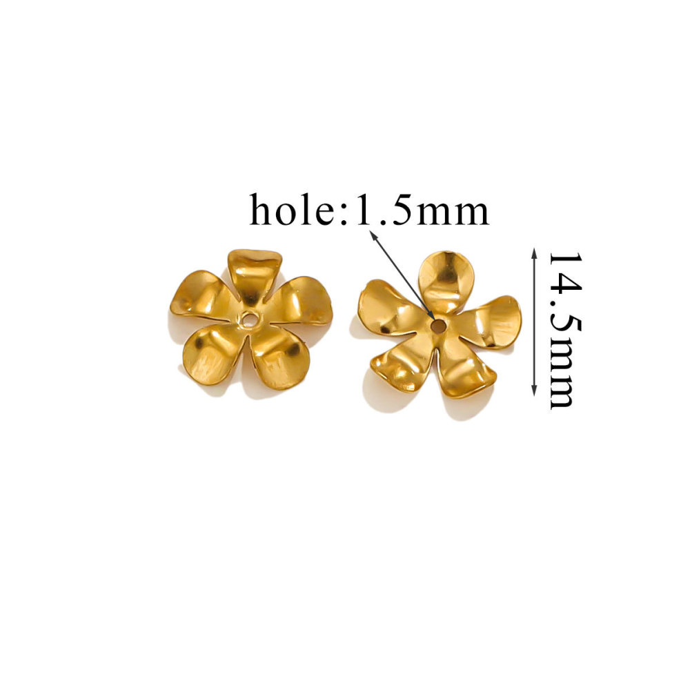 200 pcs/bag Stainless Steel Petal Bead Caps and Receptacle Beads DIY Accessories