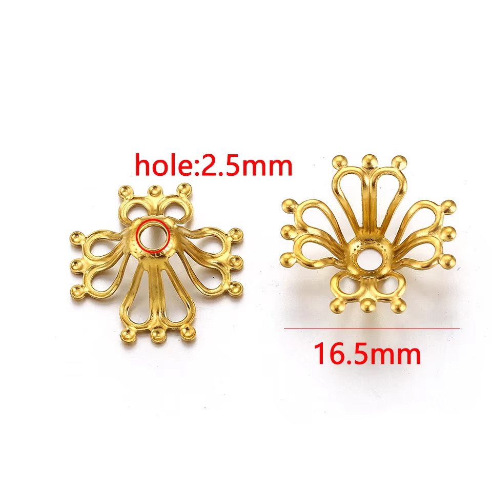 200 pcs/bag Stainless Steel Petal Bead Caps and Receptacle Beads DIY Accessories