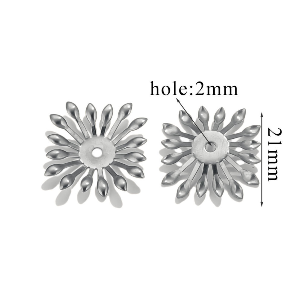 200 pcs/bag Stainless Steel Petal Bead Caps and Receptacle Beads DIY Accessories