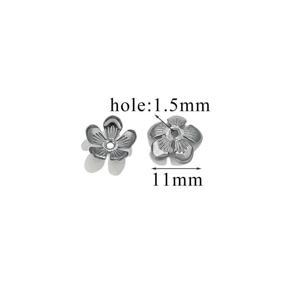 200 pcs/bag Stainless Steel Petal Bead Caps and Receptacle Beads DIY Accessories