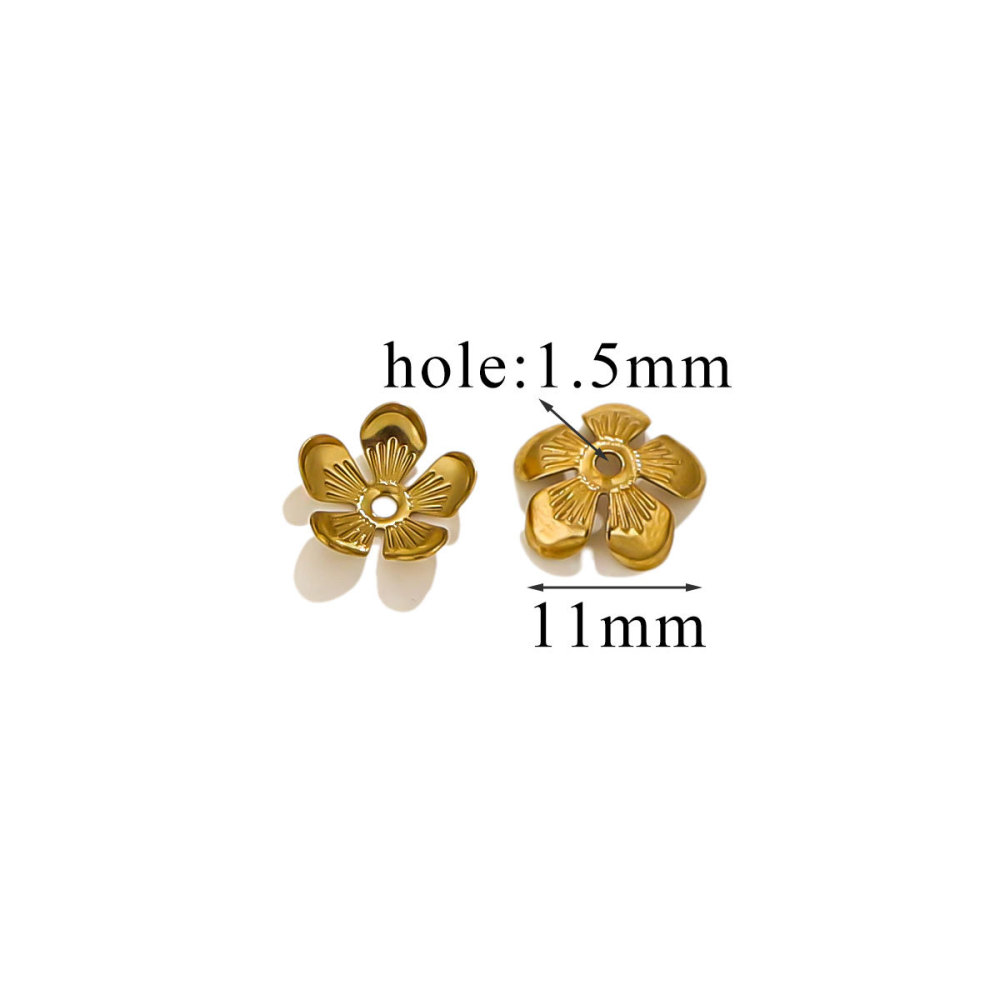 200 pcs/bag Stainless Steel Petal Bead Caps and Receptacle Beads DIY Accessories