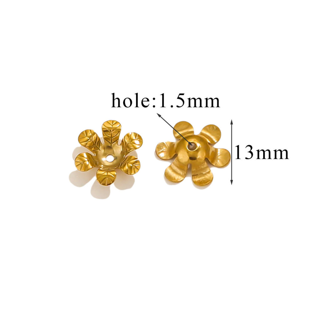 200 pcs/bag Stainless Steel Petal Bead Caps and Receptacle Beads DIY Accessories