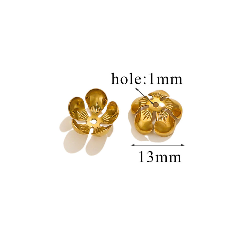 200 pcs/bag Stainless Steel Petal Bead Caps and Receptacle Beads DIY Accessories
