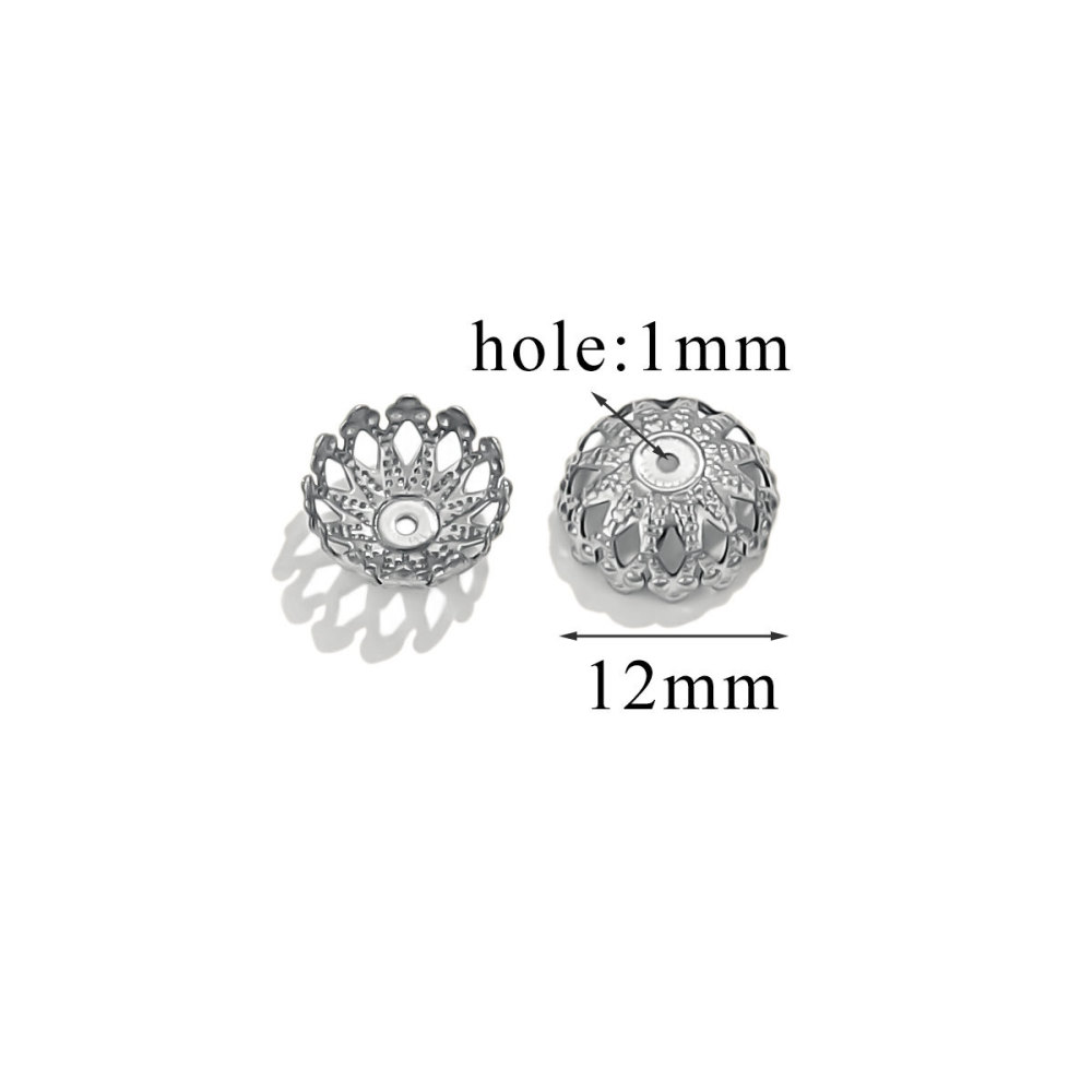 200 pcs/bag Stainless Steel Petal Bead Caps and Receptacle Beads DIY Accessories