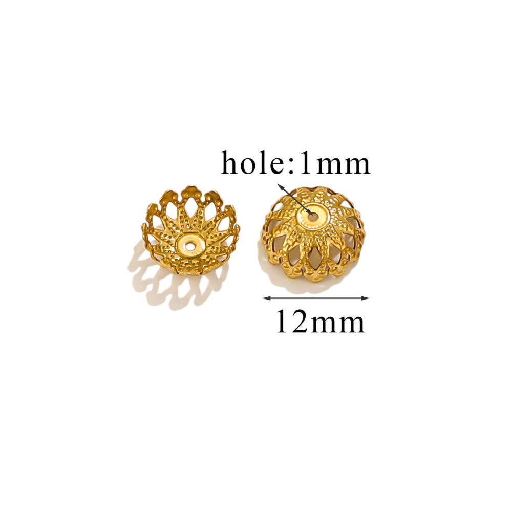 200 pcs/bag Stainless Steel Petal Bead Caps and Receptacle Beads DIY Accessories
