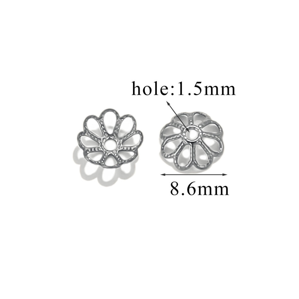 200 pcs/bag Stainless Steel Petal Bead Caps and Receptacle Beads DIY Accessories