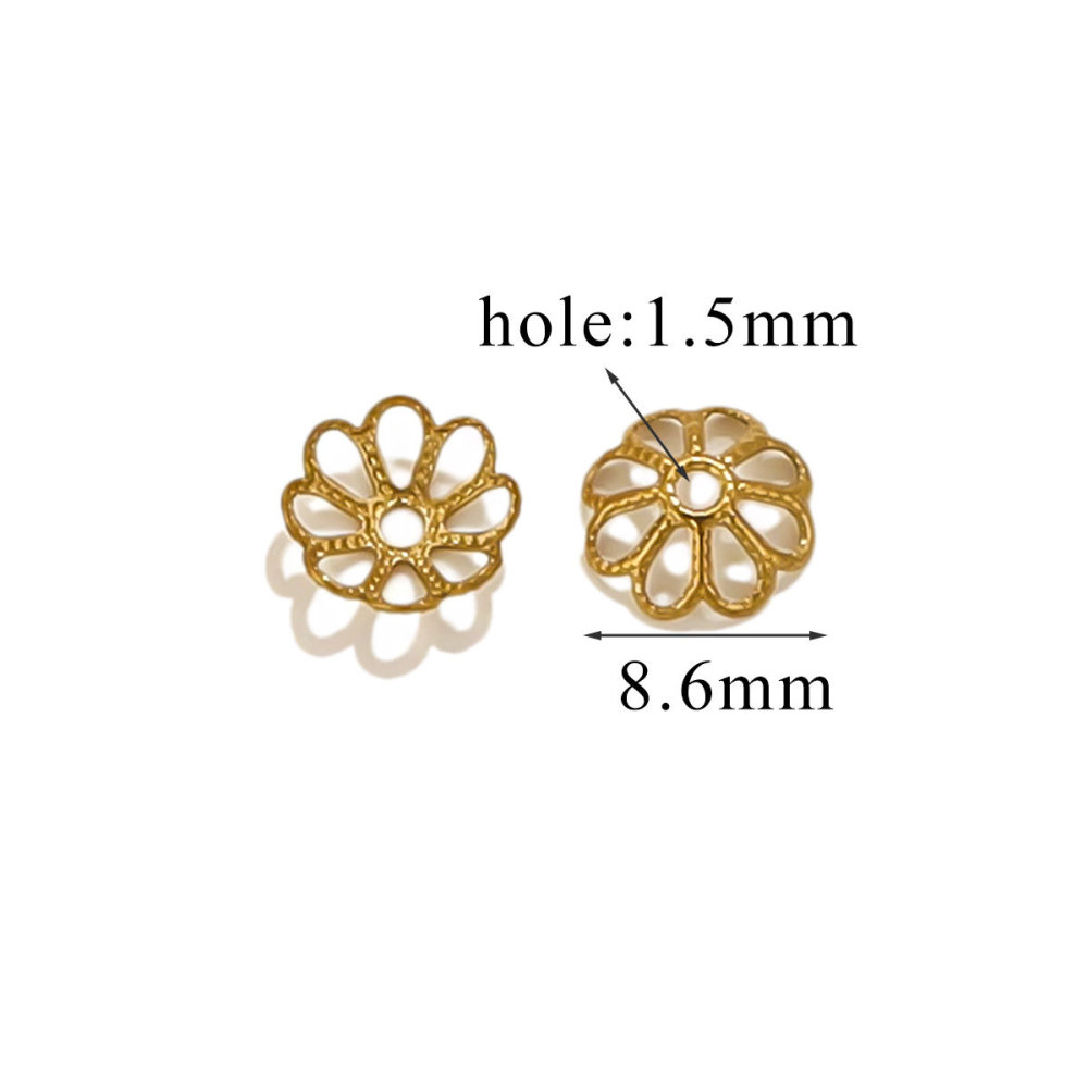 200 pcs/bag Stainless Steel Petal Bead Caps and Receptacle Beads DIY Accessories