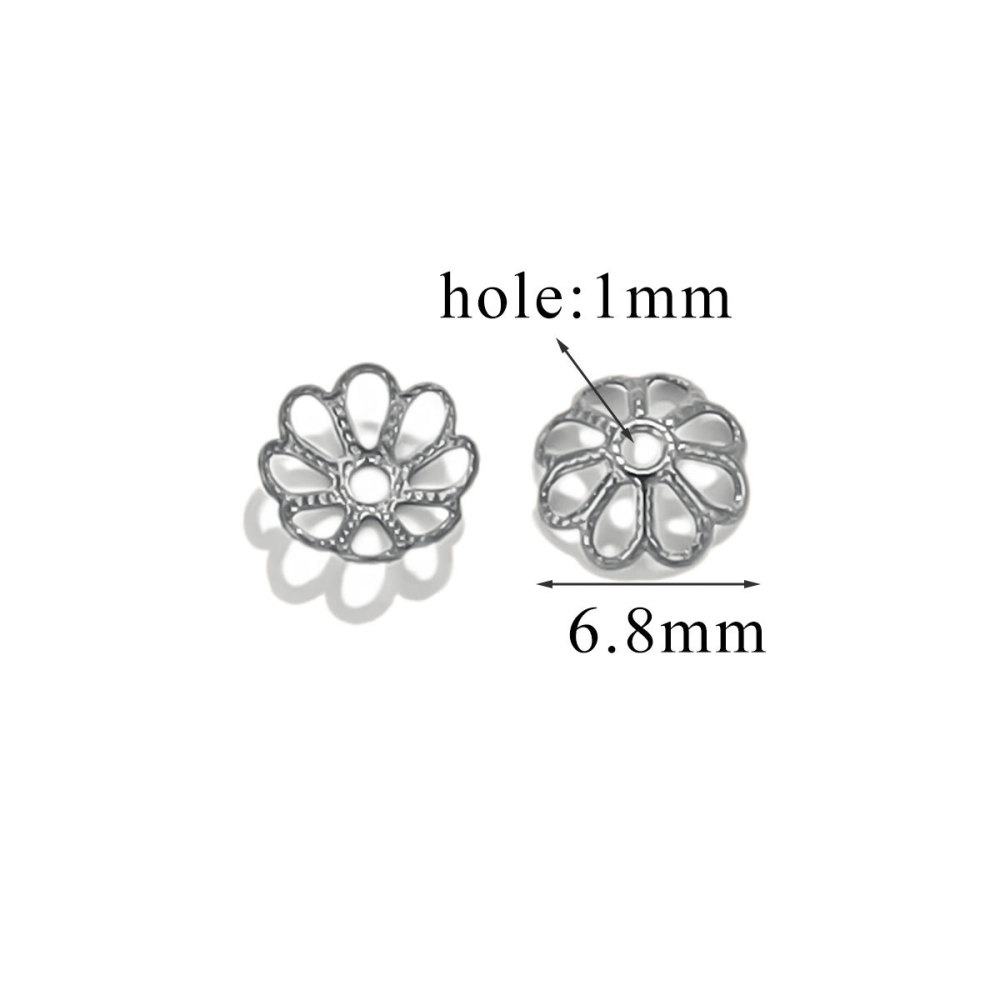 200 pcs/bag Stainless Steel Petal Bead Caps and Receptacle Beads DIY Accessories