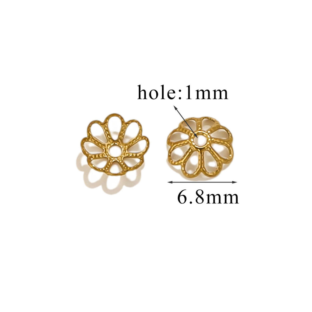 200 pcs/bag Stainless Steel Petal Bead Caps and Receptacle Beads DIY Accessories