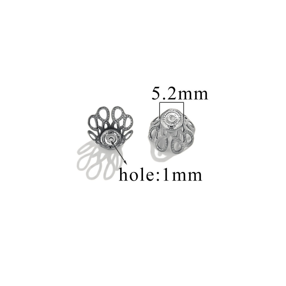 200 pcs/bag Stainless Steel Petal Bead Caps and Receptacle Beads DIY Accessories