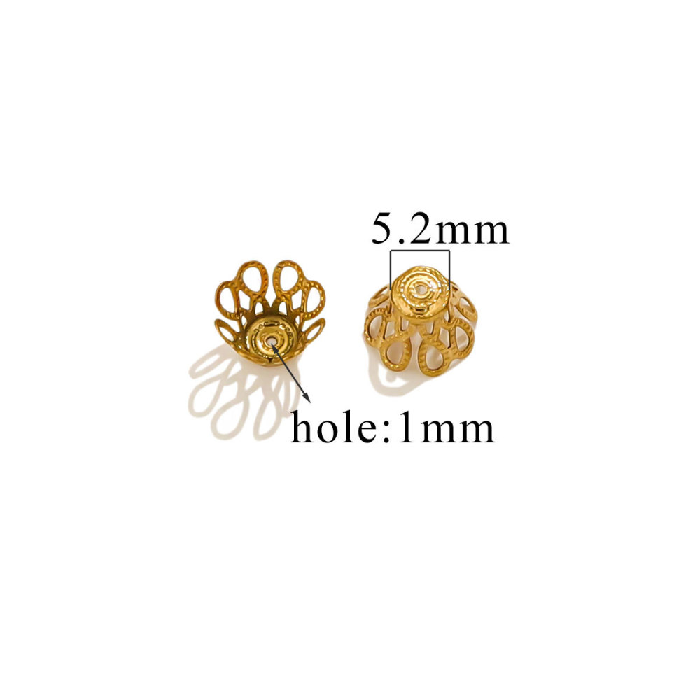 200 pcs/bag Stainless Steel Petal Bead Caps and Receptacle Beads DIY Accessories