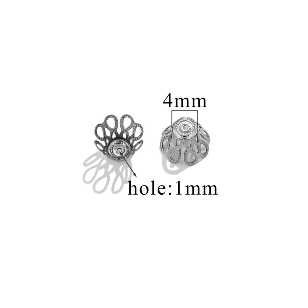 200 pcs/bag Stainless Steel Petal Bead Caps and Receptacle Beads DIY Accessories