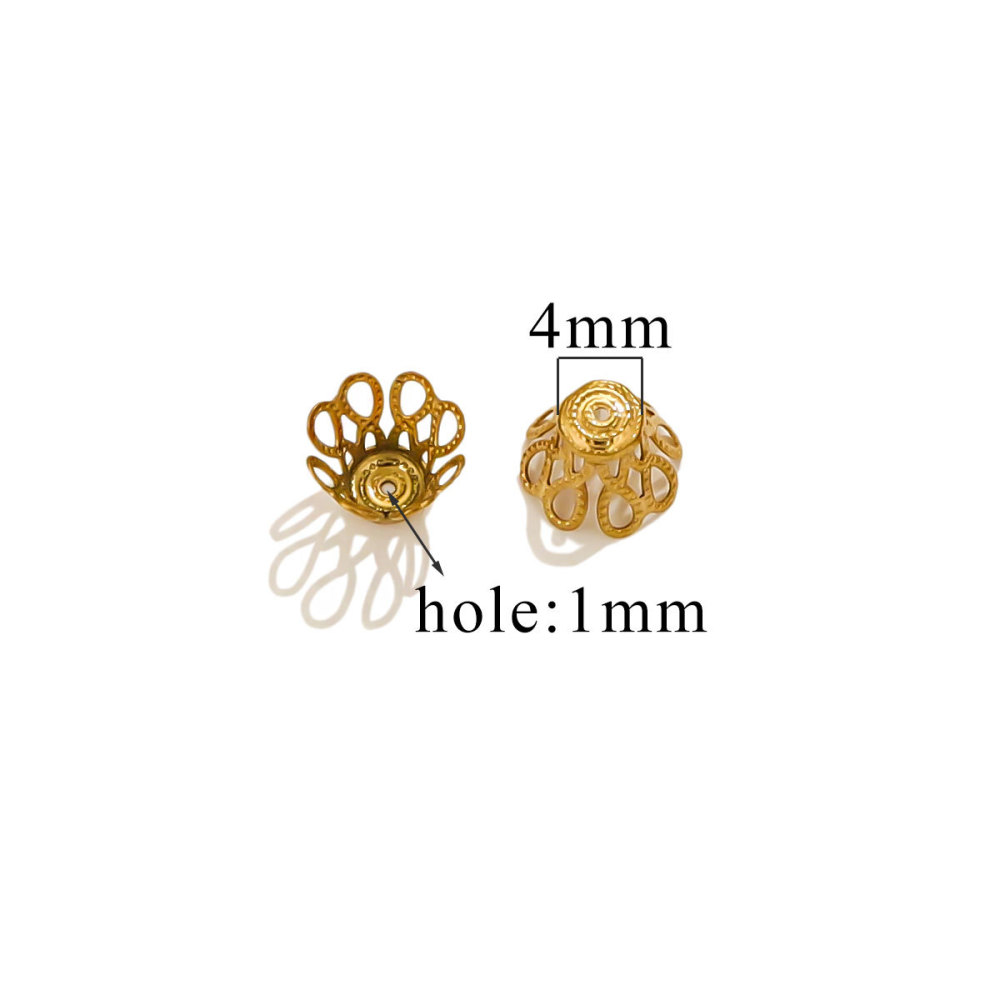 200 pcs/bag Stainless Steel Petal Bead Caps and Receptacle Beads DIY Accessories