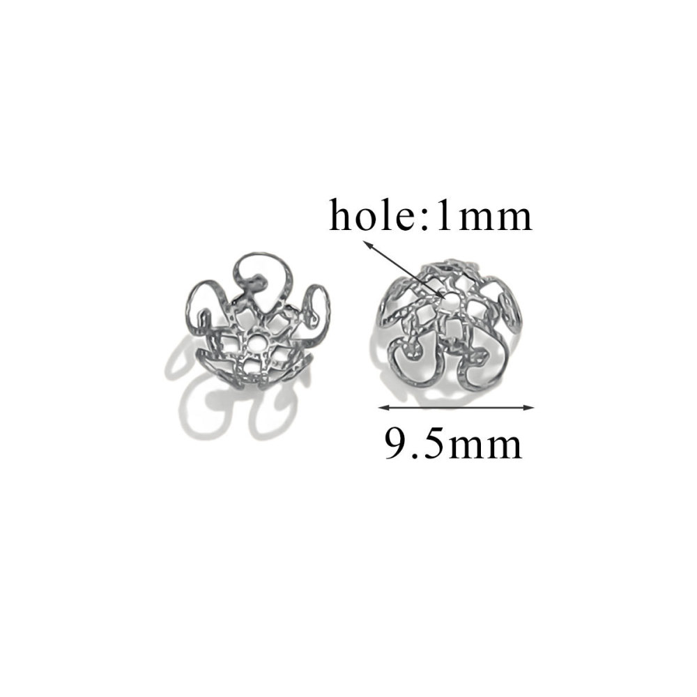 200 pcs/bag Stainless Steel Petal Bead Caps and Receptacle Beads DIY Accessories