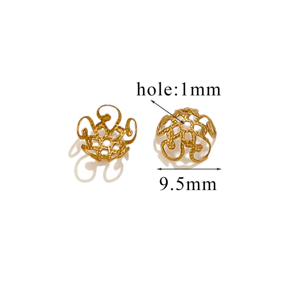 200 pcs/bag Stainless Steel Petal Bead Caps and Receptacle Beads DIY Accessories