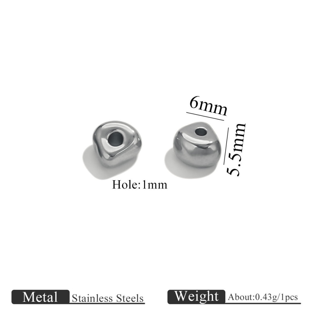 50 pcs/bag Stainless Steel Shaped Spacer Beads DIY Accessories