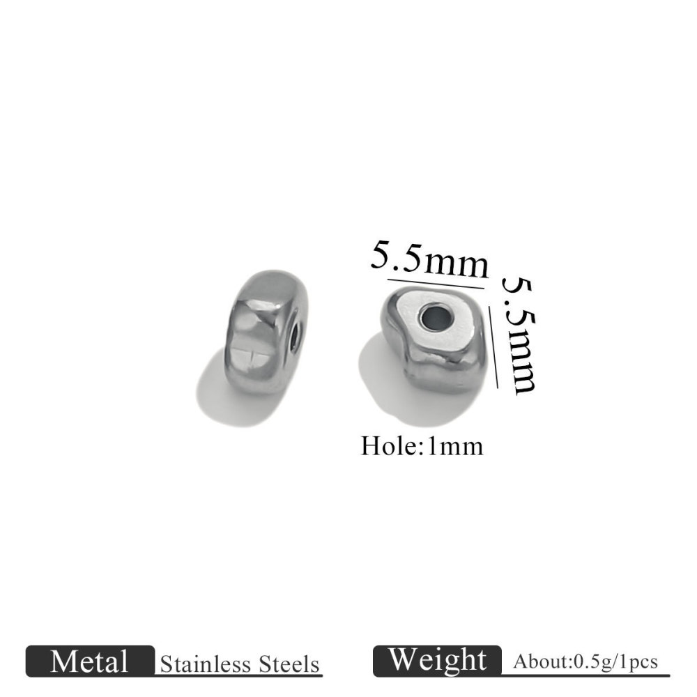 50 pcs/bag Stainless Steel Shaped Spacer Beads DIY Accessories