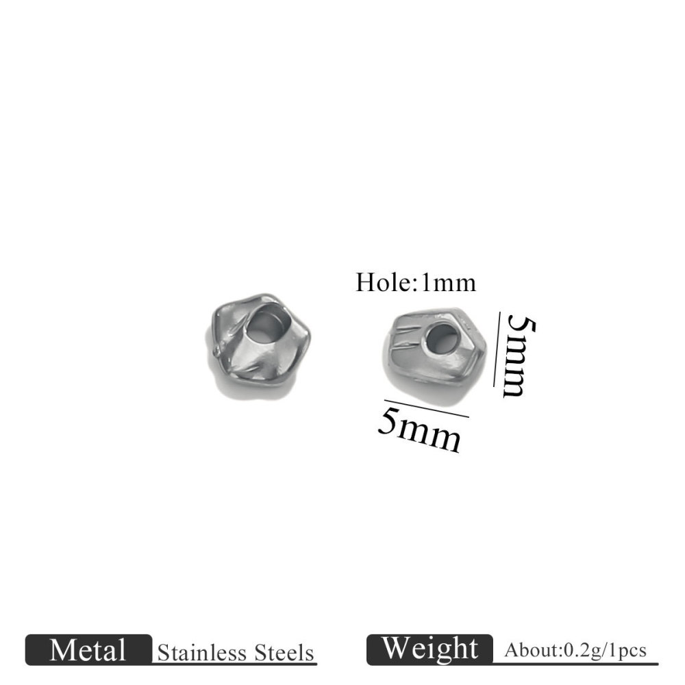 50 pcs/bag Stainless Steel Shaped Spacer Beads DIY Accessories