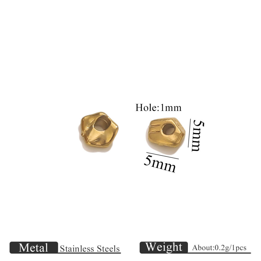 50 pcs/bag Stainless Steel Shaped Spacer Beads DIY Accessories