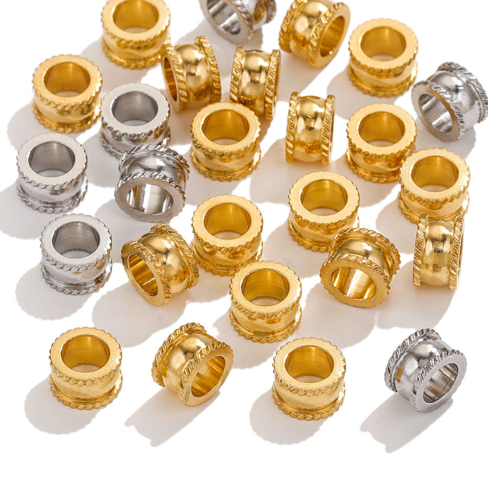 100 pcs/bag Stainless Steel Large Hole Beads DIY Accessories