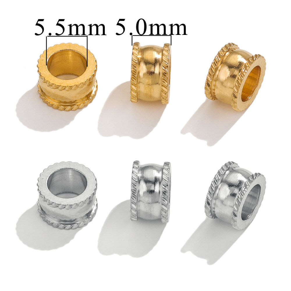 100 pcs/bag Stainless Steel Large Hole Beads DIY Accessories