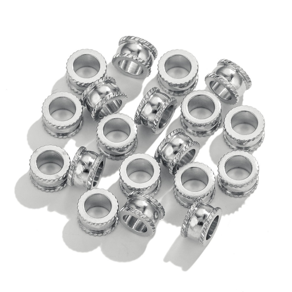 100 pcs/bag Stainless Steel Large Hole Beads DIY Accessories
