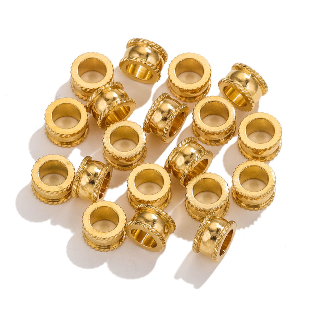 100 pcs/bag Stainless Steel Large Hole Beads DIY Accessories